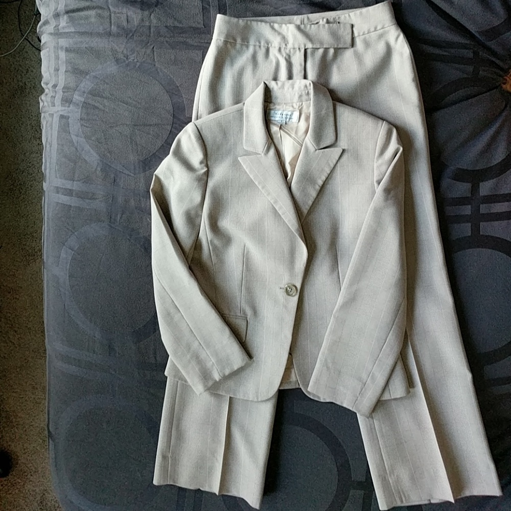 Beautiful tan striped suit